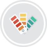 Color palette options for website design and branding.