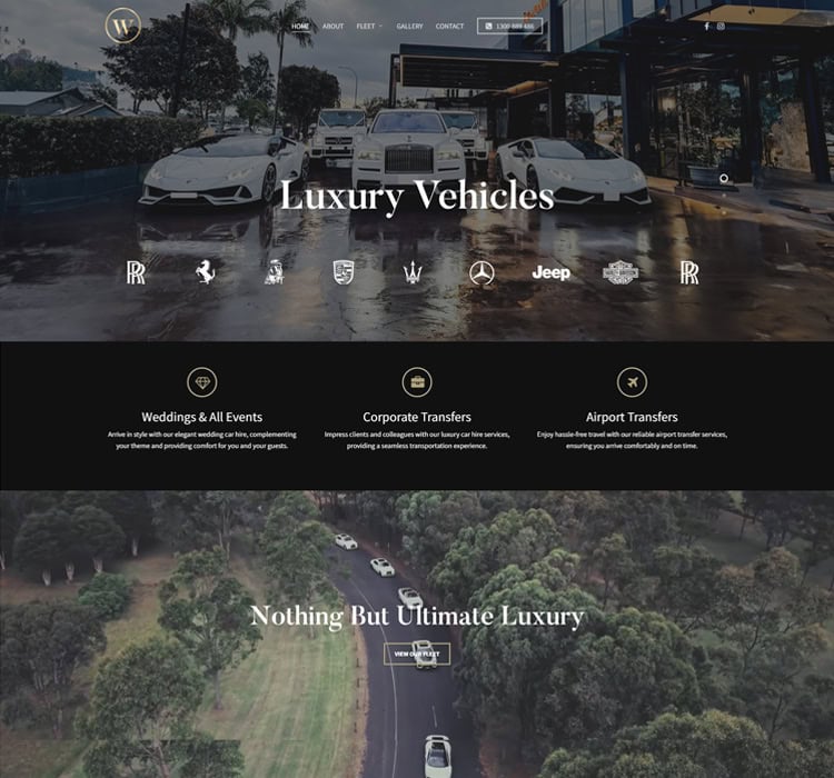 Luxury vehicles for weddings, corporate, and airport transfers in Sydney.